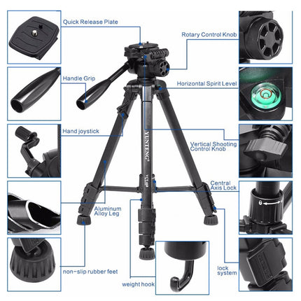 YUNTENG VCT-668 Aluminum Alloy Tripod Mount for 3 dimensional Damping Head, VCT-668