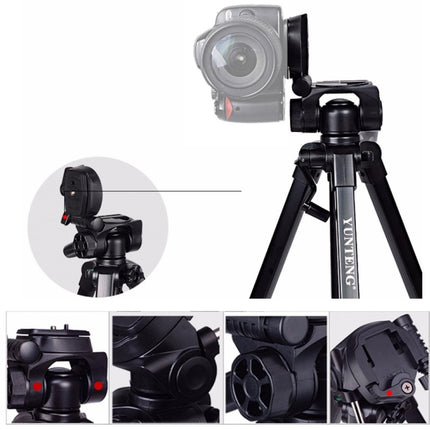 YUNTENG VCT-880 Aluminum Alloy Tripod Mount with Three-Dimensional Tripod Head, VCT-880