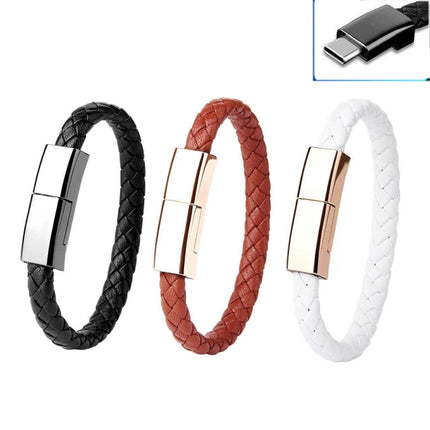XJ-72 20cm USB to USB-C / Type-C Bracelet Charging Data Cable, Type-C, 20cm Type-C