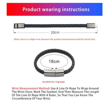 XJ-72 20cm USB to USB-C / Type-C Bracelet Charging Data Cable, Type-C, 20cm Type-C