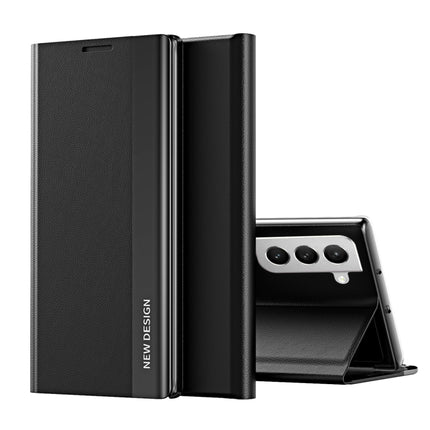 Side Electroplated Magnetic Ultra-Thin Horizontal Flip Leather Case with Holder, For Samsung Galaxy S22 5G, For Samsung Galaxy S22+ 5G, For Samsung Galaxy S22 Ultra 5G