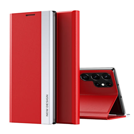 Side Electroplated Magnetic Ultra-Thin Horizontal Flip Leather Case with Holder, For Samsung Galaxy S22 5G, For Samsung Galaxy S22+ 5G, For Samsung Galaxy S22 Ultra 5G