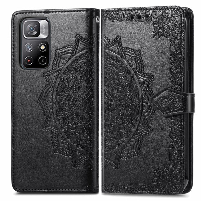 Mandala Flower Embossed Flip Leather Phone Case, For Xiaomi Redmi Note 11, For Xiaomi Redmi Note 11 Pro / 11 Pro+