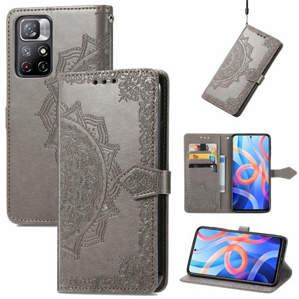Mandala Flower Embossed Flip Leather Phone Case, For Xiaomi Redmi Note 11, For Xiaomi Redmi Note 11 Pro / 11 Pro+