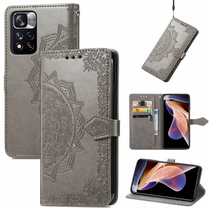 Mandala Flower Embossed Flip Leather Phone Case, For Xiaomi Redmi Note 11, For Xiaomi Redmi Note 11 Pro / 11 Pro+