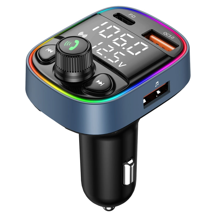 C87B PD QC3.0 Quick Charger Bluetooth 5.0 FM Transmitter Hands-free MP3 U Disk Car Music Player Kit, C87B