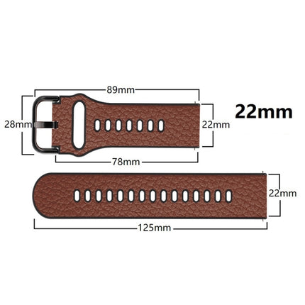 TPU +Lychee Pattern Leather Watch Strap, For Huawei Watch GT Runner / Watch GT 3 46mm, For Huawei Watch GT 3 42mm / Watch GT 2 42mm