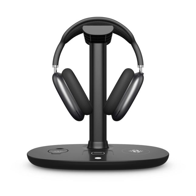 B-15A 4 in 1 Headset Holder Wireless Charger for Smart Phone & iWatch & Airpods