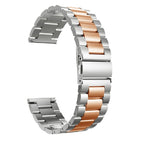 22mm Three Flat Buckle For Huawei Watch GT Runner / Watch GT 3 46mm / Silver Rose Gold