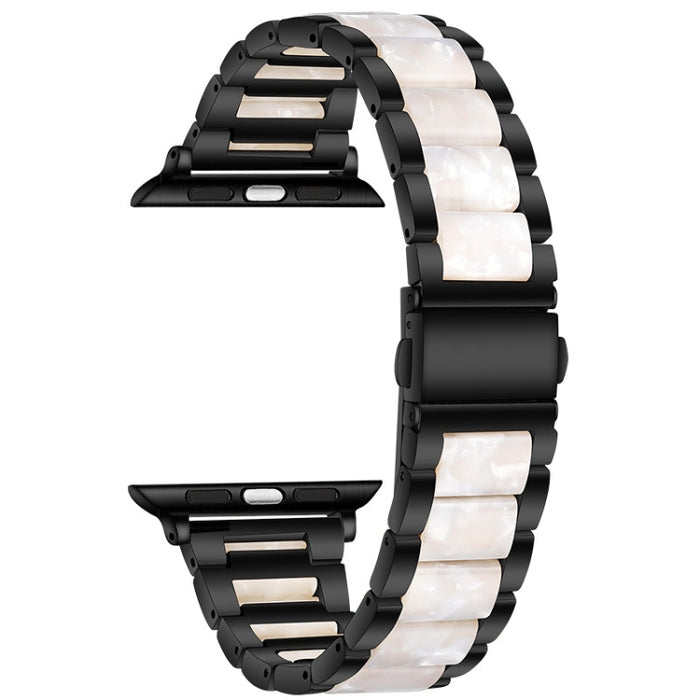 Metal + Resin Watchband For Apple Watch Series, 7 45mm / 6&SE&5&4 44mm / 3&2&1 42mm