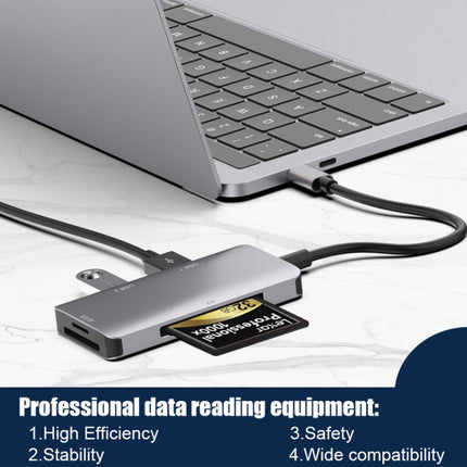 5 in 1 Data Read HUB Adapter with SD / TF / CF Card, Dual USB3.0 Ports, Dual USB3.0+SD / TF / CF Card