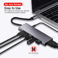 9-in-1 USB Type-C to HDMI+USB3.0x3+Type-C+PD+SD/TF+Audio HUB Adapter, HDMI+USB3.0x3+Type-C+PD+SD/TF+Audio to Type-C