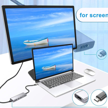 9-in-1 USB Type-C to HDMI+USB3.0x3+Type-C+PD+SD/TF+Audio HUB Adapter, HDMI+USB3.0x3+Type-C+PD+SD/TF+Audio to Type-C