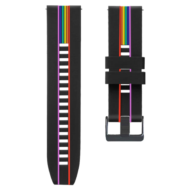 Rainbow Silicone Watchband, For Huawei Watch GT3 46mm, For Huawei Watch 3 Pro, For Huawei Watch GT 2 Pro, For Huawei Watch GT 2e