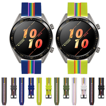 Rainbow Silicone Watchband, For Huawei Watch GT3 46mm, For Huawei Watch 3 Pro, For Huawei Watch GT 2 Pro, For Huawei Watch GT 2e