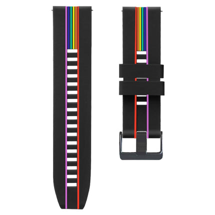 Rainbow Silicone Watchband, For Huawei Watch GT, For Huawe Watch GT 2 46mm, For Honor Watch GS Pro, For Honor Magic Watch 2 46mm