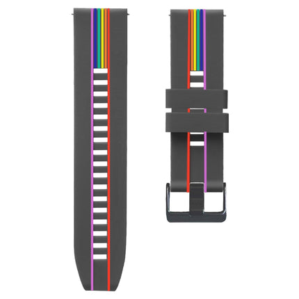 Rainbow Silicone Watchband, For Huawei Watch GT, For Huawe Watch GT 2 46mm, For Honor Watch GS Pro, For Honor Magic Watch 2 46mm
