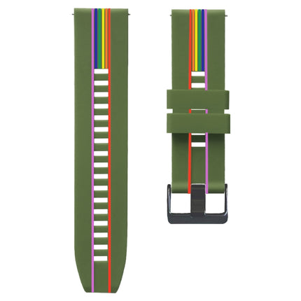 Rainbow Silicone Watchband, For Huawei Watch GT, For Huawe Watch GT 2 46mm, For Honor Watch GS Pro, For Honor Magic Watch 2 46mm