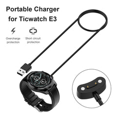 For Ticwatch E3 / Pro 3 / Pro 3 LTE Smart Watch Charging Cable, 1m Charging Station Power Adapter