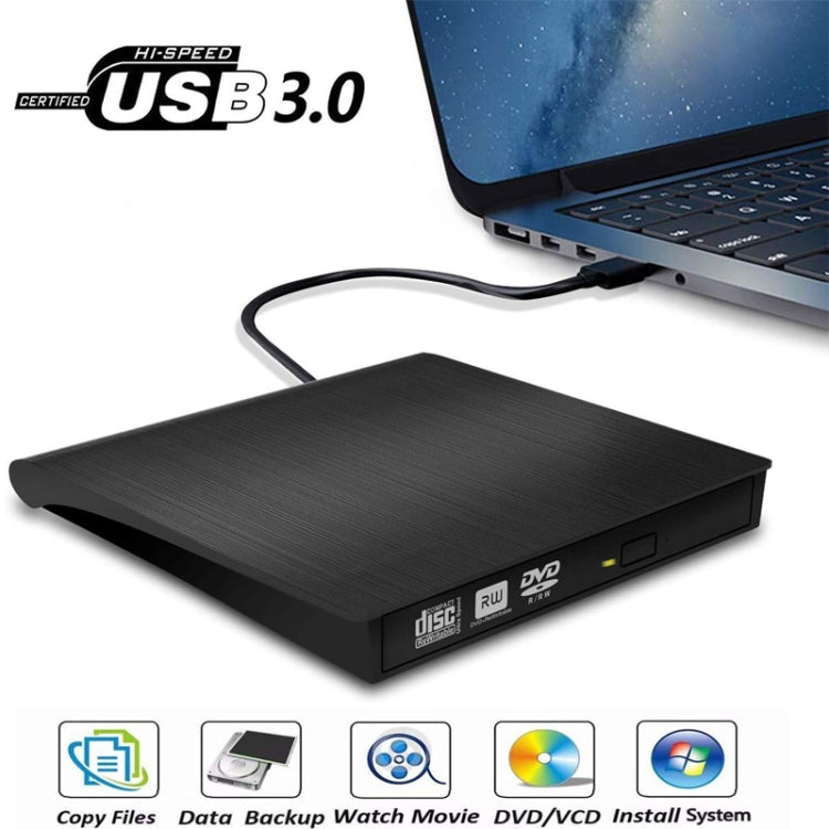 USB 3.0 Brushed External CD / DVD-RW Optical Drive Player, ECD819
