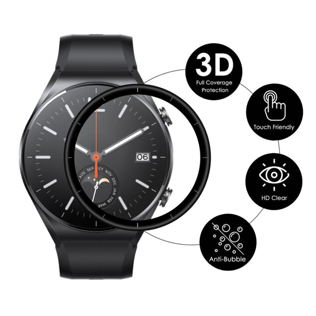 For Xiaomi Watch S1 ENKAY Hat-Prince 3D Full Coverage Soft PC Edge + PMMA HD Protector Film, 1 PC, 2 PCS, 5 PCS, 10 PCS