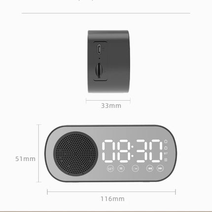 Z7 Digital Bluetooth 5.0 Speaker Multi-function Mirror Alarm Clock FM Radio, Z7 (Black), Z7 (White), Z7 (Pink)