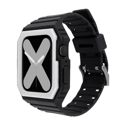 Silicone Strap with Case For Apple Watch Series, 7 41mm / 6&SE&5&4 40mm / 3&2&1 38mm, 7 45mm / 6&SE&5&4 44mm / 3&2&1 42mm