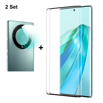 For Honor X9A / Magic5 Lite ENKAY 3D Hot Bending Edge Glue Tempered Glass Full Film with Lens Film, For Honor X9A / Magic5 Lite(1pc), For Honor X9A / Magic5 Lite(2pcs), For Honor X9A / Magic5 Lite(5pcs)