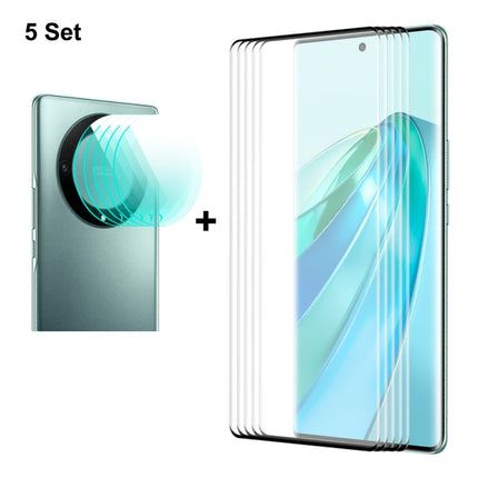 For Honor X9A / Magic5 Lite ENKAY 3D Hot Bending Edge Glue Tempered Glass Full Film with Lens Film, For Honor X9A / Magic5 Lite(1pc), For Honor X9A / Magic5 Lite(2pcs), For Honor X9A / Magic5 Lite(5pcs)