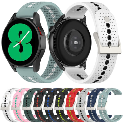 Two-Color Silicone Breathable Strap, For Samsung Galaxy Watch 4 Classic 46mm, For Samsung Galaxy Watch 4 Classic 42mm