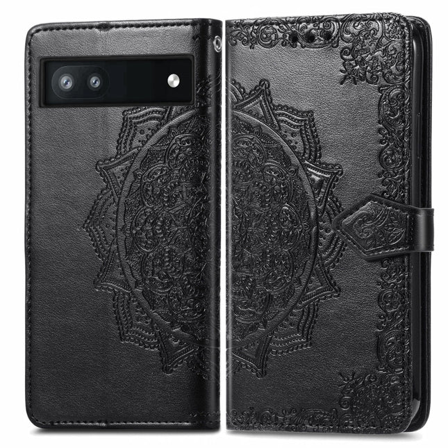 Mandala Flower Embossed Flip Leather Phone Case, For Google Pixel 6a, For Motorola Moto G31, For Motorola Moto G51, For Motorola Moto G71 5G