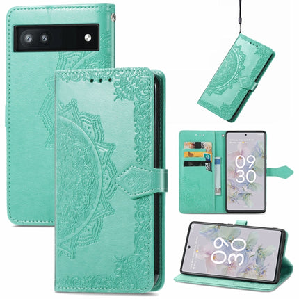 Mandala Flower Embossed Flip Leather Phone Case, For Google Pixel 6a, For Motorola Moto G31, For Motorola Moto G51, For Motorola Moto G71 5G
