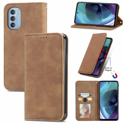 Retro Skin Feel Magnetic Horizontal Flip Leather Phone Case, For Google Pixel 6a, For Motorola Moto G31, For Motorola Moto G51, For Motorola Moto G71 5G