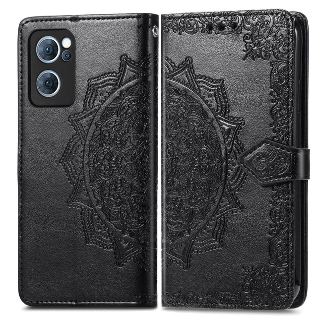 Mandala Flower Embossed Flip Leather Phone Case, For OPPO Reno7 5G, For OPPO Reno7 Pro 5G, For OPPO A16K