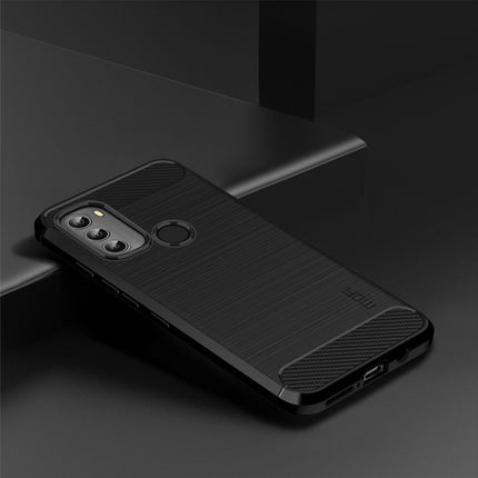 MOFI Gentleness Brushed Carbon Fiber Soft TPU Case, For Motorola Moto G71 5G, For Motorola Moto G200 5G / Edge S30, For Motorola Moto G Power 2022