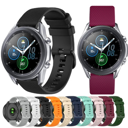 20mm Checkered Silicone Strap, For Samsung Galaxy Watch 3 41mm, For Samsung Galaxy Watch Active 2 40mm / 44mm