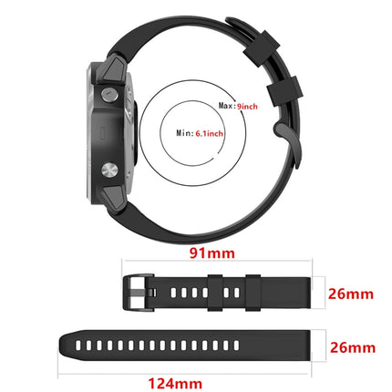 26mm Solid Color Silicone Quick Release Strap, For Garmin Fenix 7X