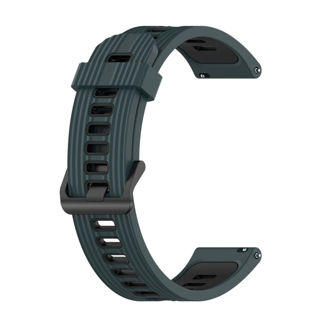 20mm Striped Mixed-Color Silicone Strap, For Garmin Venu SQ, For Garmin Forerunner 645 Music