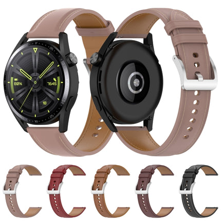 Calf Texture Sewing Thread Watchband, For Huawei Watch GT Runner, For Huawei Watch GT 3 46mm, For Huawei Watch 3 / Watch 3 Pro, For Huawei Watch GT 2 Pro / Watch GT 2e / Watch GT 42mm / 46mm, For Huawei Watch GT 2 Pro