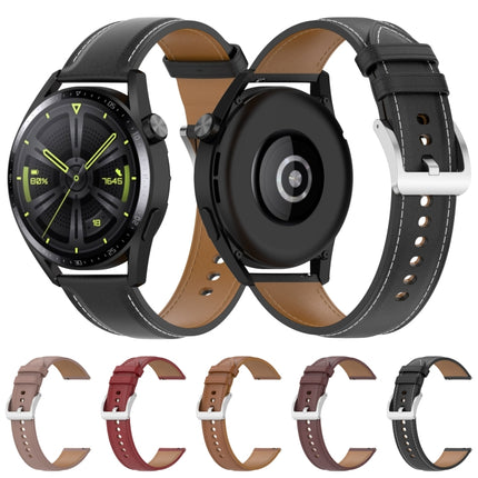 Calf Texture Sewing Thread Watchband, For Huawei Watch GT2 46mm