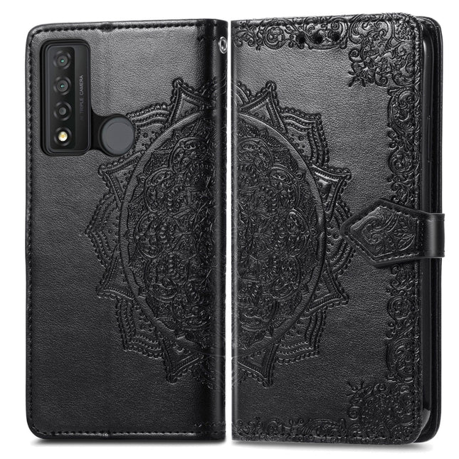 Mandala Flower Embossed Horizontal Flip Leather Phone Case, For TCL 20 XE, For TCL 20B, For TCL 205