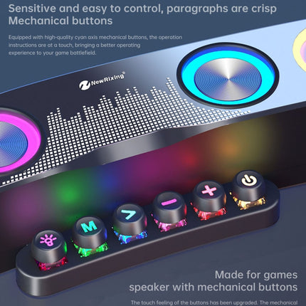 Newrixing NR555 Desktop Colorful LED Gaming Bluetooth Speaker Support TF & FM