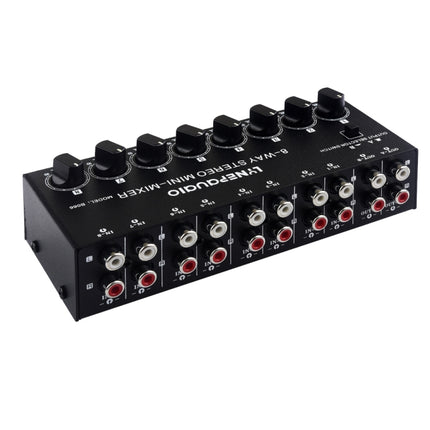 B066 Mini Stereo 8 Channel RCA Non Source Sound Passive Mixer, No Power Supply, 8 Channel RCA