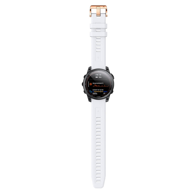 20mm Rose Gold Buckle Silicone Strap, For Garmin Fenix 5S Plus