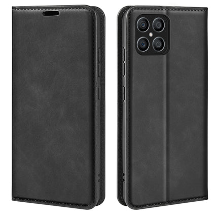 For Honor X8 Retro-skin Magnetic Suction Leather Phone Case, For Honor X8