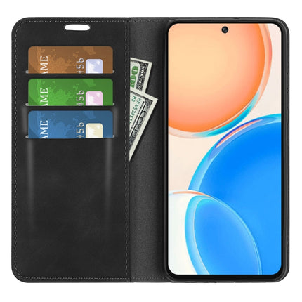 For Honor X8 Retro-skin Magnetic Suction Leather Phone Case, For Honor X8