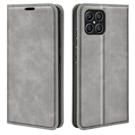 For Honor X8 Retro-skin Magnetic Suction Leather Phone Case, For Honor X8