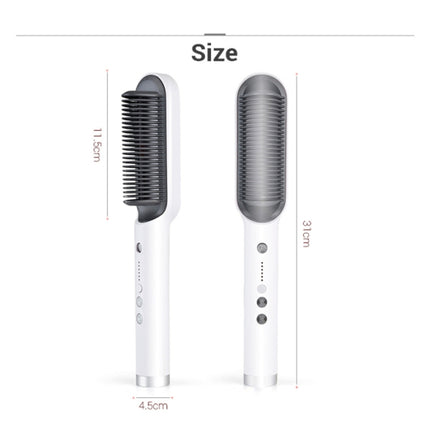 K-SKIN KD380 Hair Straightener Electric Straight Hair Curler Comb Brush PTC Heating Ceramic Straight Hair Brush, UK Plug, White, UK Plug, Black, EU Plug, Black, EU Plug, White