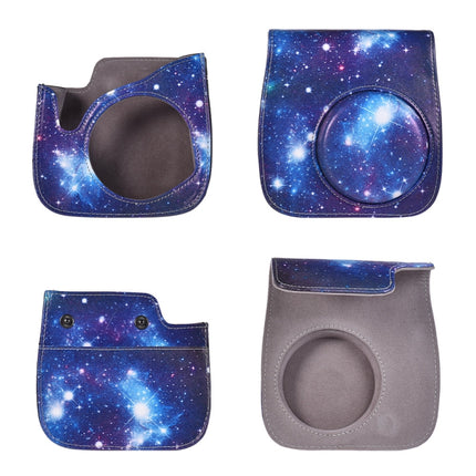 Full Body Camera PU Leather Case Bag with Strap for FUJIFILM instax mini 9 / mini 8+ / mini 8, Universe Pattern