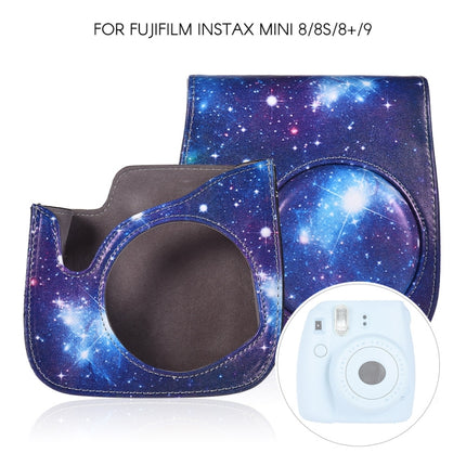 Full Body Camera PU Leather Case Bag with Strap for FUJIFILM instax mini 9 / mini 8+ / mini 8, Universe Pattern